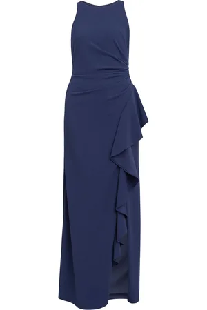 Gina Bacconi Blue Chelsea Sleeveless Maxi Dress With Ruffle Front38