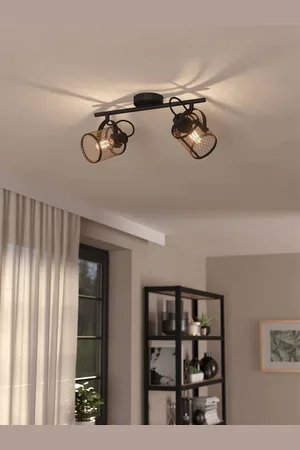 Eglo Dellow 2 Lattice Style Adjustable Wall or Ceiling SpotlightEn