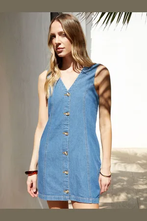 Threadbare Waistcoat Denim Mini 100% Cotton Dress38