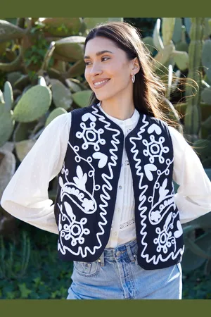 Threadbare 100% Cotton Cornelli Embroidered Gilet