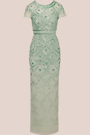 Adrianna Papell Beaded Long Column Kjole44