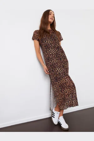 Threadbare Sheer Mesh T-Shirt Maxi Dress With Cami Slip36