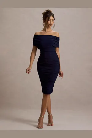Club L Rayleigh Bardot Ruched Midi Kjole46