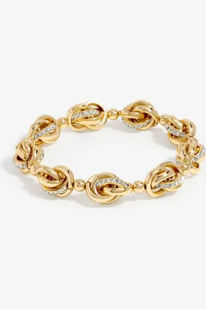 Jon Richard Tone Crystal Knot Stretch BraceletEn