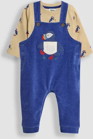 JoJo Maman Bébé 2-Piece Velour Appliqué Dungarees & Top Set12 - 18 måneder (80 - 86cm)