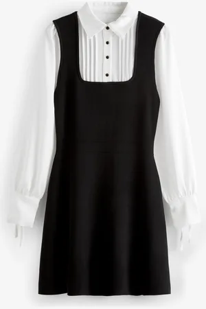 Next Shirt Layer Knitted Pinafore DressXS
