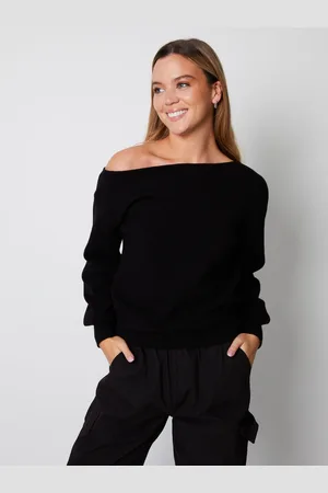Threadbare Strikket sweater med skrå hals46