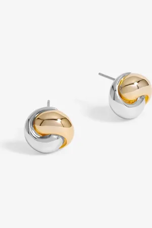 Jon Richard Two Tone Knot Stud Earringsen