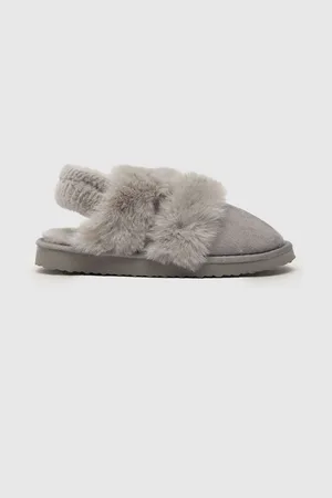 Schuh Grå Harper Faux Fur Mules