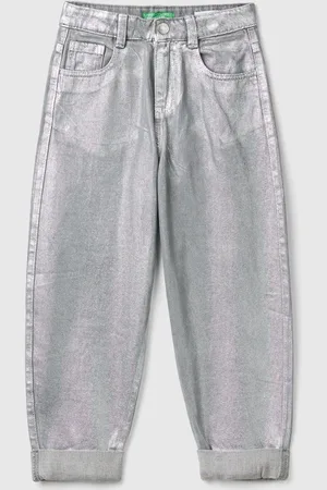Benetton Sølv coated Denim jeans11 - 12 år (146 - 152cm)