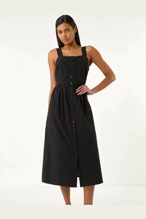 Roman Seersucker Button Midi 100% Cotton Sundress42