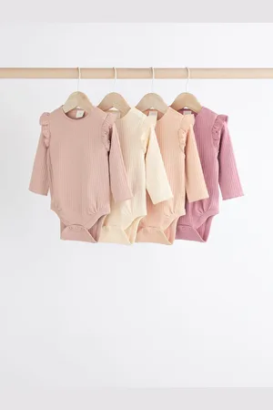 Next Baby langærmet flæse-bodysuits 4 PakkeOp til 3 måneder (62cm)