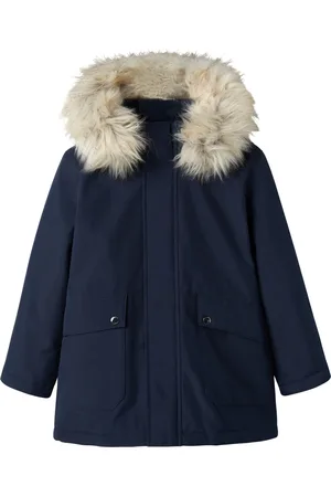 NAME IT Drenge Parka frakke med hætte i imiteret pels11 år (146cm)