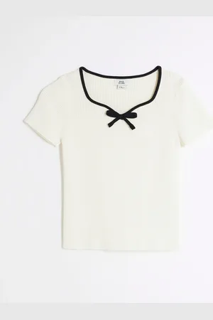 River Island Girls Sweetheart Bow Knit 100% Cotton Top146152cm