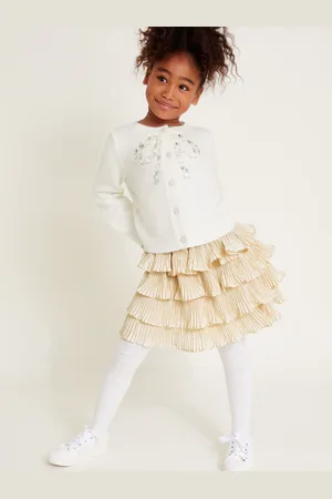 Monsoon Plisseret Flæsekant Satin Nederdele7 - 8 år (122 - 128cm)