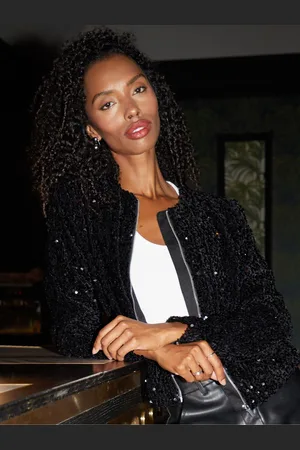 Threadbare Sequin Zip-Up Bomber Jacket42