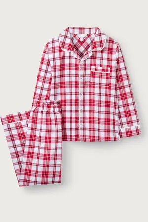 The White Company Relaxed Fit Organic Cotton Red Check Traditional Pyjamas7 - 8 år (122 - 128cm)