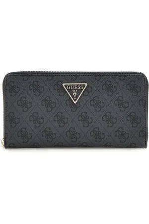 Guess Logo Detail Zip Around Black Purseen