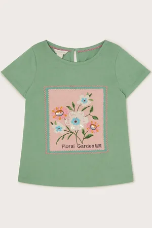 Monsoon Floral Garden Stamp 100% Cotton T-Shirt5 - 6 år (110 - 116cm)