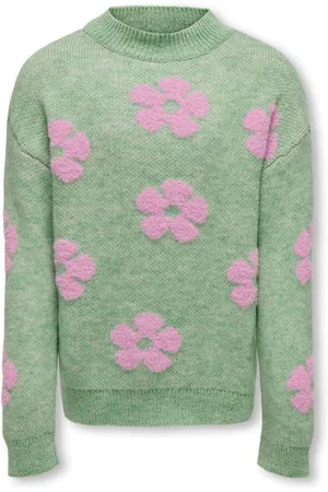 ONLY Green Floral Detail Cosy Jumper7 - 8 år (122 - 128cm)
