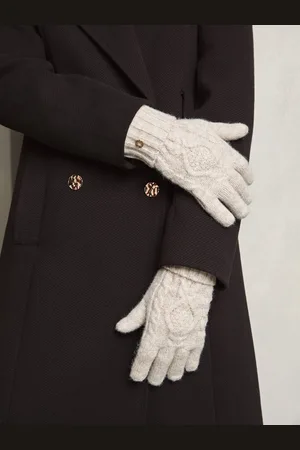 Lipsy London Cosy Cable Gloves With WoolM-L