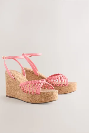 Next Forever Comfort Round Toe Weave Detail High Cork Wedgeseu355