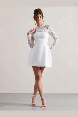 Club L Mini Birdie Lace Long Sleeve Bridal Dress40