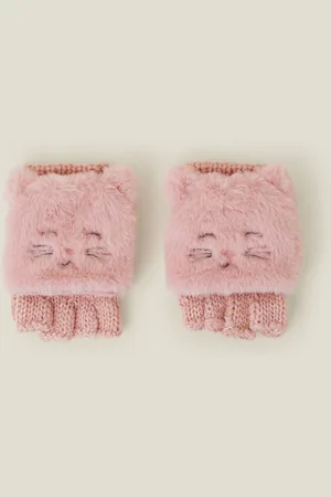 Accessorize Piger Cat Fingerless Mitten Handsker9 - 12 år (134 - 152cm)