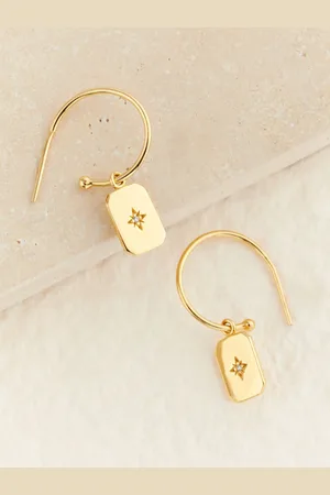 Next Dog Tag Hoop EarringsEn