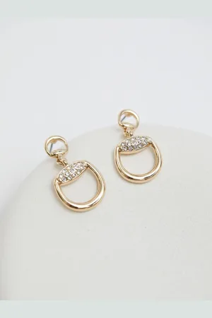 Jon Richard Tone Crystal Snaffle Drop øreringeEn