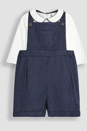 JoJo Maman Bébé Houndstooth Dungarees And Tops Set1.5 - 2 år (86 - 92cm)