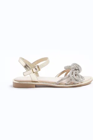 River Island Girls Embelished Knot Flat Sandalsuk5eu38