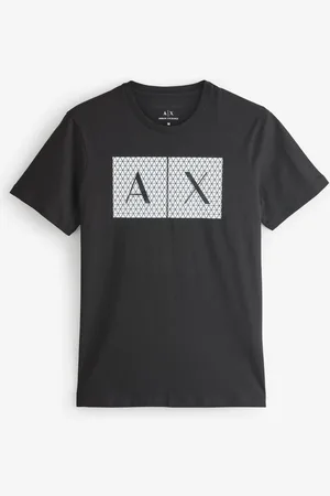 Armani Exchange Rubberised Logo Black 100% Cotton T-ShirtL