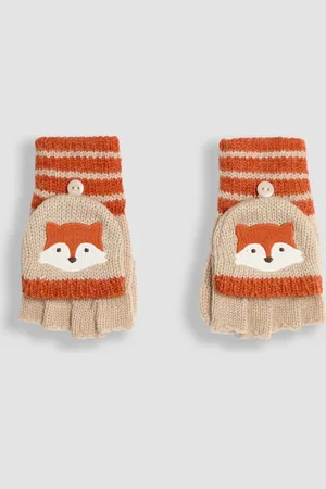 JoJo Maman Bébé Fox Novelty Mittens With Fingers1 - 2 år (80 - 92cm)