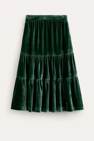 Boden Viv Velvet Tiered Maxi Skirt42 R