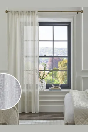 Next Shimmer Slot Top Voile Uforet Sheer Panel Gardiner140x229cm