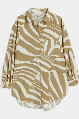 River Island Girls Cropped Zebra Print 100% Cotton Shirt9 - 10 år (134 - 140cm)