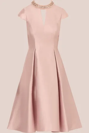 Adrianna Papell Natural Key Hole Mikado Midi Dress42