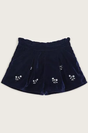 Monsoon Flower Embellished Velvet Shorts5 - 6 år (110 - 116cm)