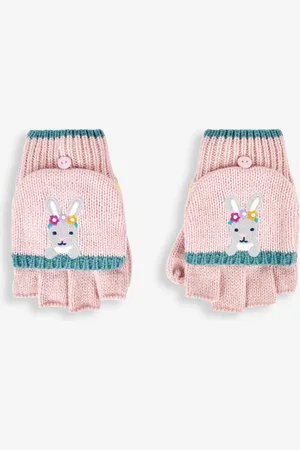 JoJo Maman Bébé Bunny-stribede handsker1 - 2 år (80 - 92cm)