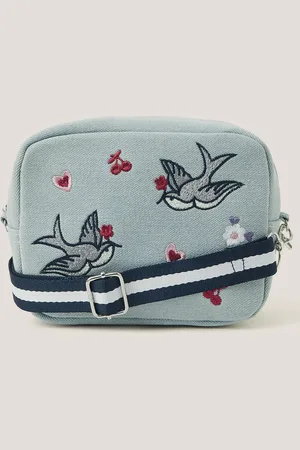Monsoon Embroidered Denim Cross-Body Bagen
