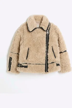 River Island Girls Borg Aviator Coat110116cm