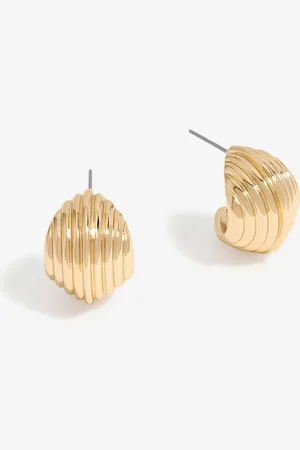 Jon Richard Tone Ridged Hoop ØreringeEn