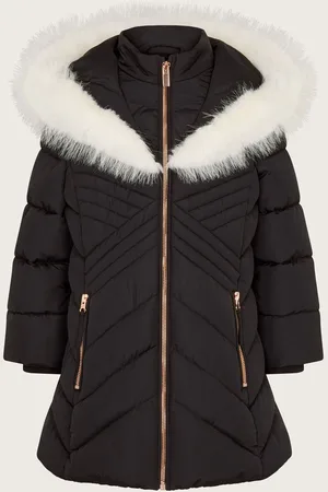 Monsoon Diagonal Padded Faux Fur Trim Coat9 - 10 år (134 - 140cm)