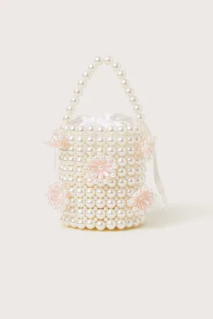 Monsoon Pearl Beaded Flower Bucket Bagen