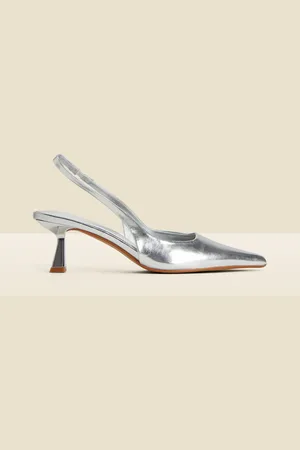 Sosandar Metallisk Kitten-hæl Slingback Sko