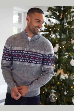 Threadbare Quarter Zip Jul Strikket TrøjeXL