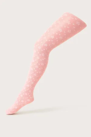 Monsoon Lacey Love Heart Tights3 - 4 år (98 - 104cm)
