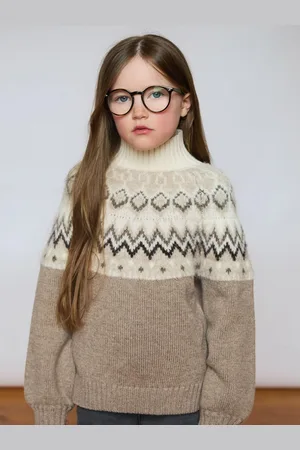 The Little Tailor Kids Diamond Fairisle-mønster Strikket Jul Trøje8 - 9 år (128 - 134cm)