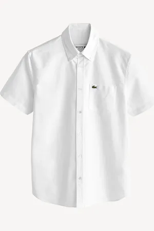 Lacoste Short Sleeve Oxford 100% Cotton ShirtM